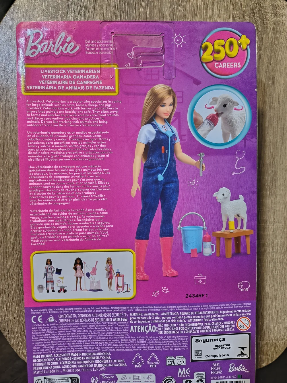 Barbie Veterinarian Doll with Blue Outfit, Pink Boots & White Lamb